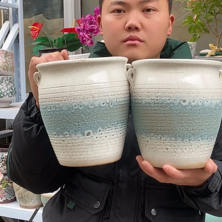 紫砂花盆口18高22福利俩个