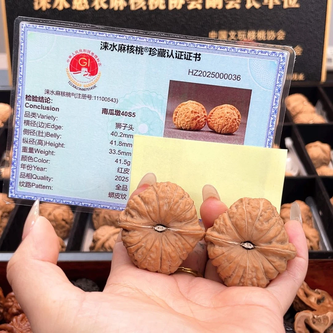 把件文玩核桃40南瓜全品一字深凹底近正肩大肉纹40S5
