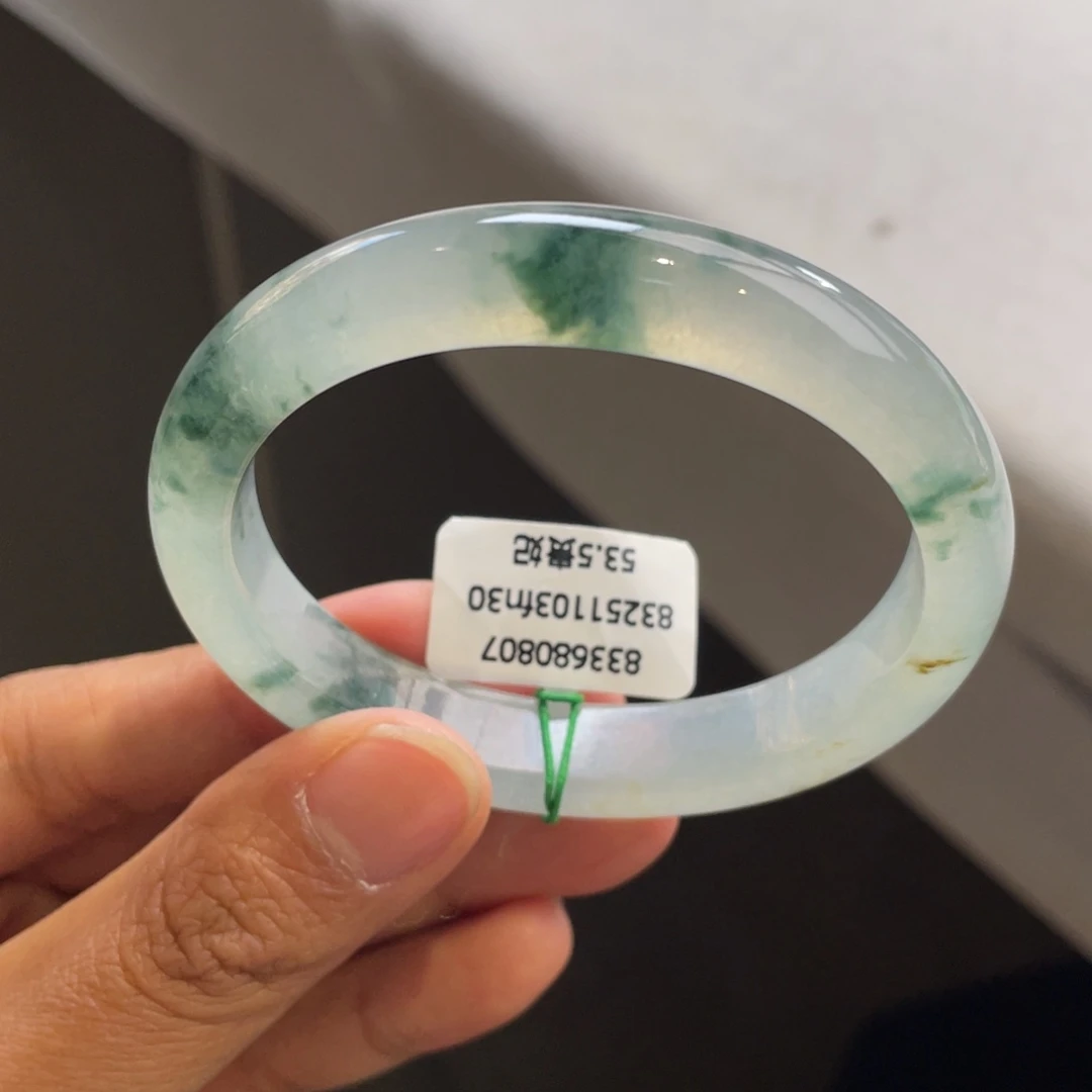 翡翠未镶嵌手镯起光冰飘花贵妃手镯【强推】