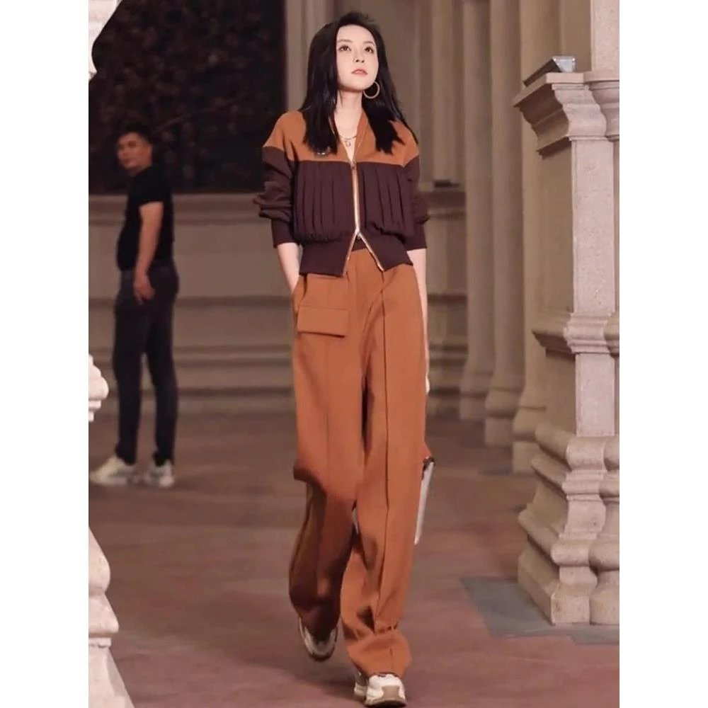 欧货休闲运动套装女春秋季新款时尚洋气高级感设计感港风卫衣两件