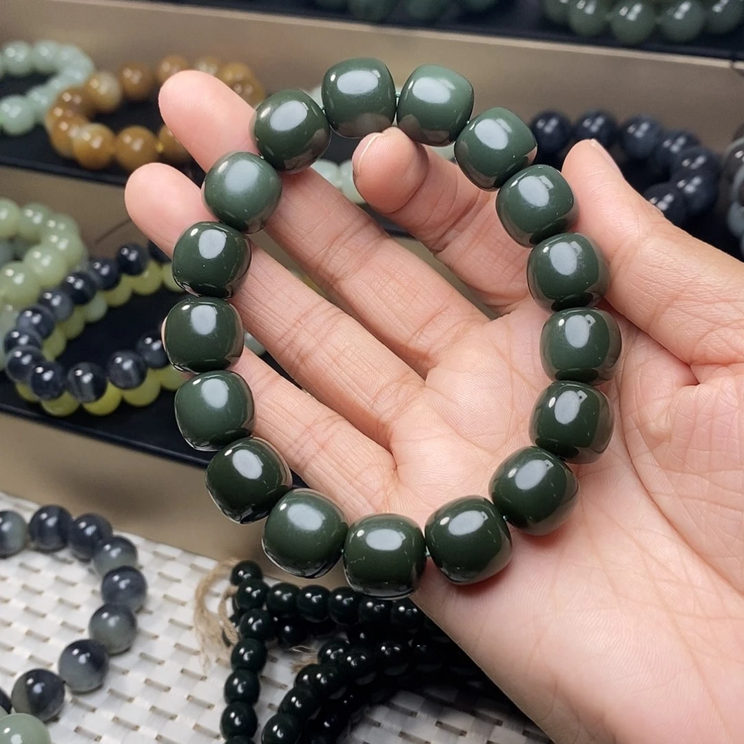 和田玉未镶嵌手链卡14