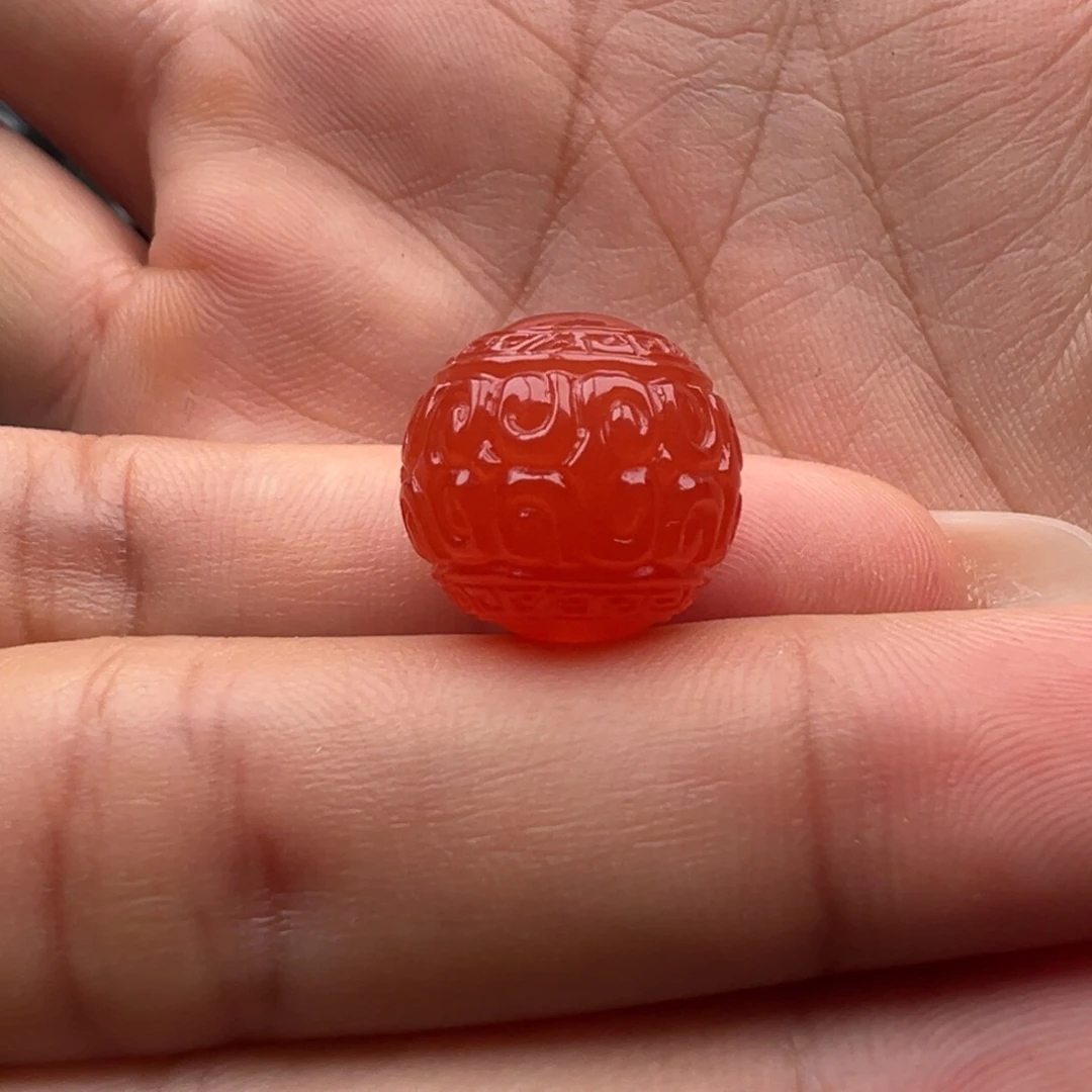 南红玛瑙未镶嵌圆珠回纹14.2