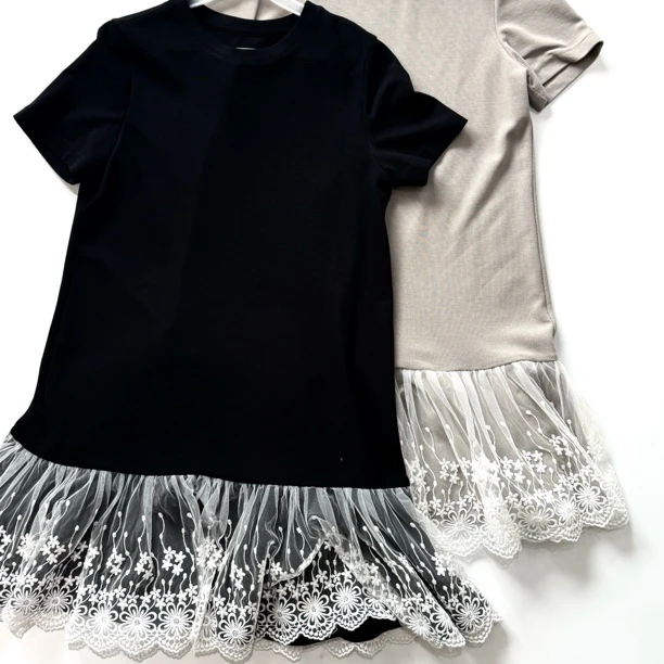 北欧风芭蕾舞高支纱美纱卫衣拼接长裙