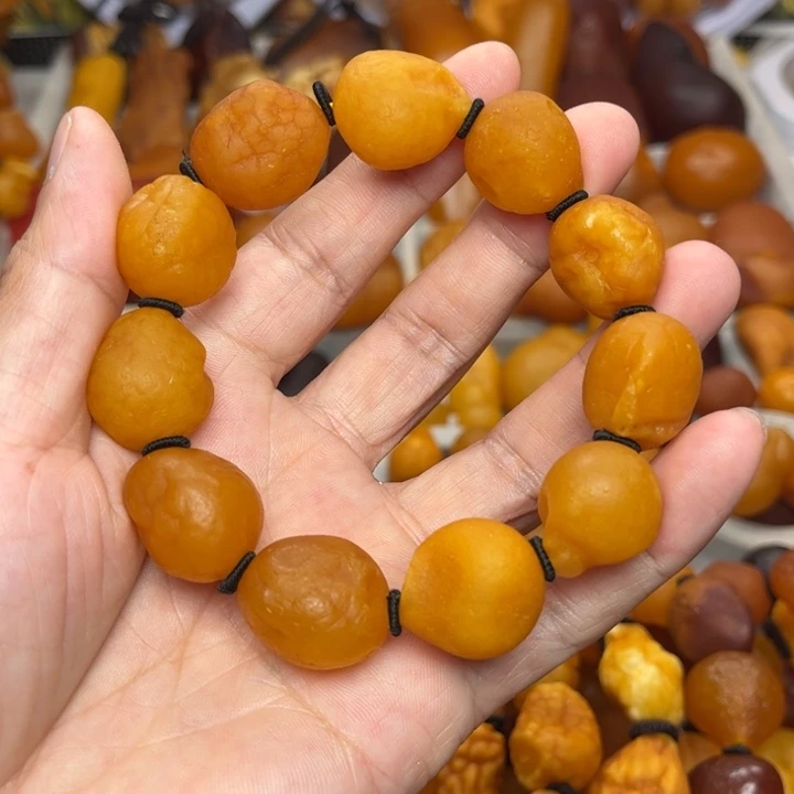裸石琥珀未镶嵌天然蜜蜡手串