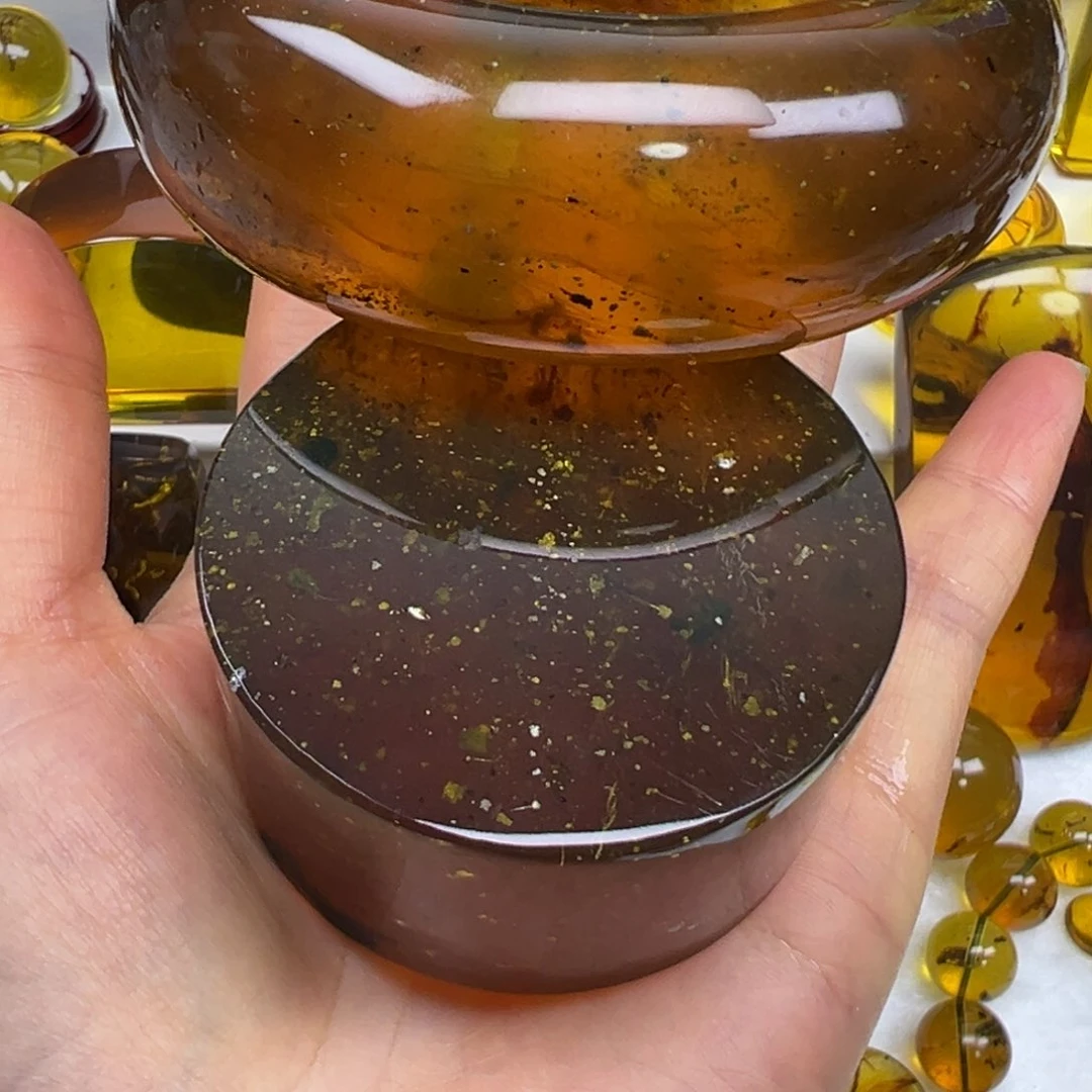 未镶嵌琥珀裸石琥珀虫珀手镯一套