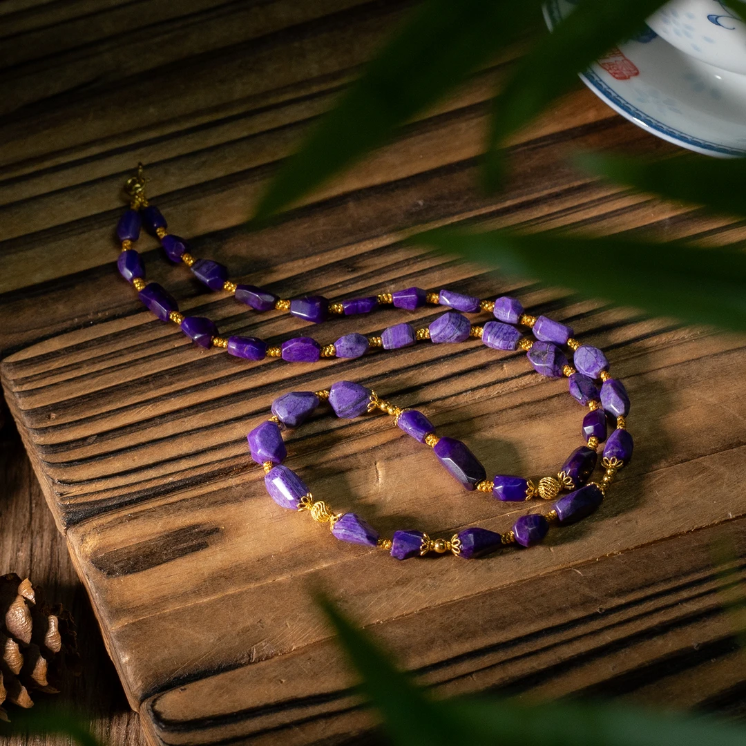 青羽梦丨18K金帝王紫舒俱来锁骨链/40cm/多样性发/P5959/5