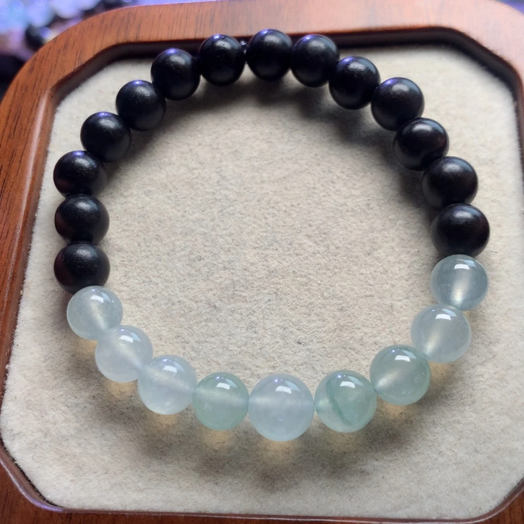 翡翠未镶嵌手链正冰7.7-8.9mm