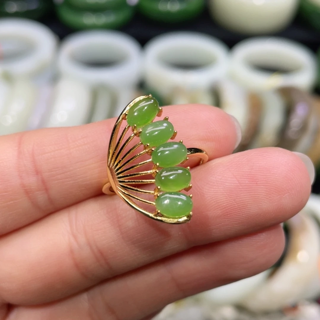 银S925镶嵌戒指和田玉