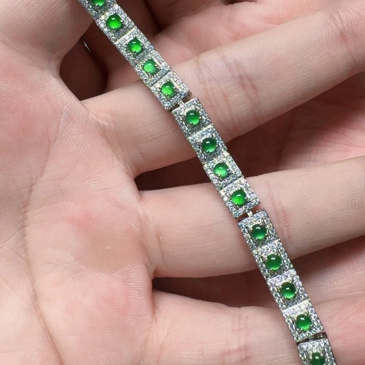 翡翠未镶嵌项链天然A货翡翠放漏