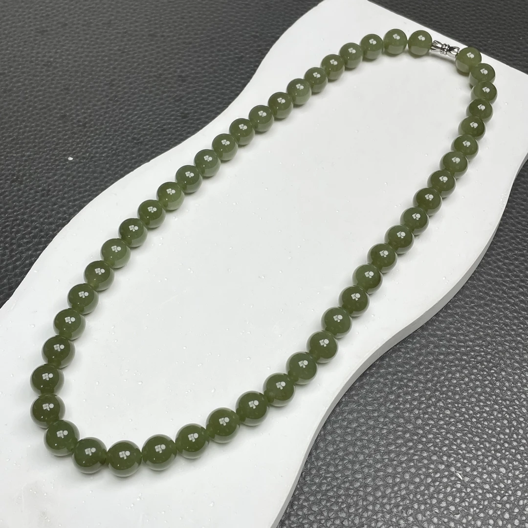 1082和田玉青黄口项链卡10