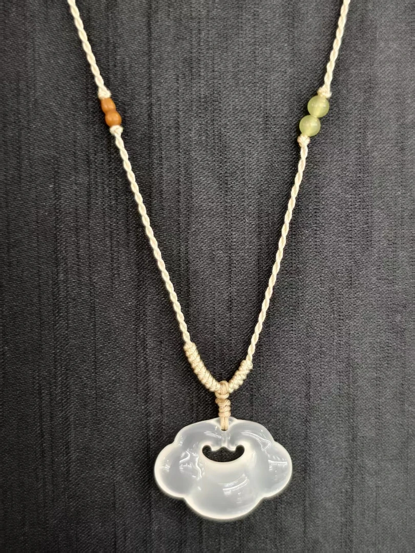 冰底玉髓祥云编绳项链XX067多样性发一