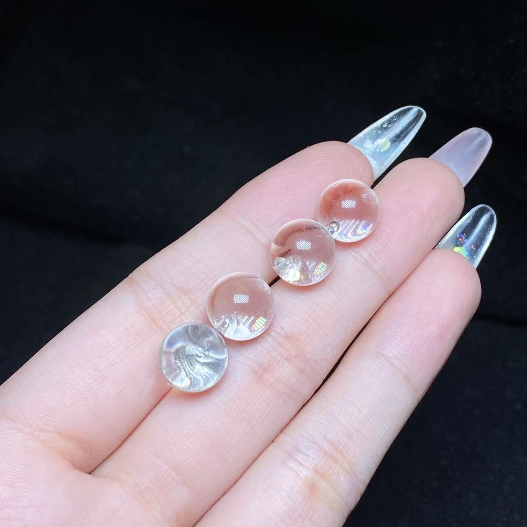 【小北好物】S925银白水晶耳钉约10mm【多样性发一件】QD02X39