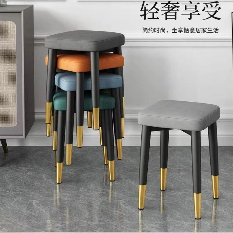家用轻奢凳子可叠放方凳卧室梳妆凳餐桌客厅凳学生宿舍凳麻将椅子