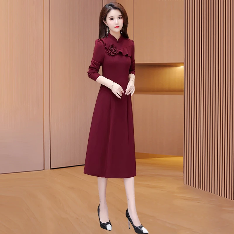 喜婆婆婚宴装连衣裙女新款高端品牌妈妈结婚礼服服装两件套春秋冬