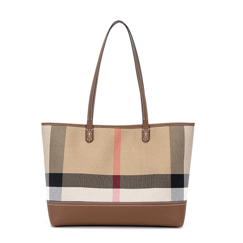 新品时尚高奢牛皮大容量女士托特包单肩手提腋下购物袋女包1086-1