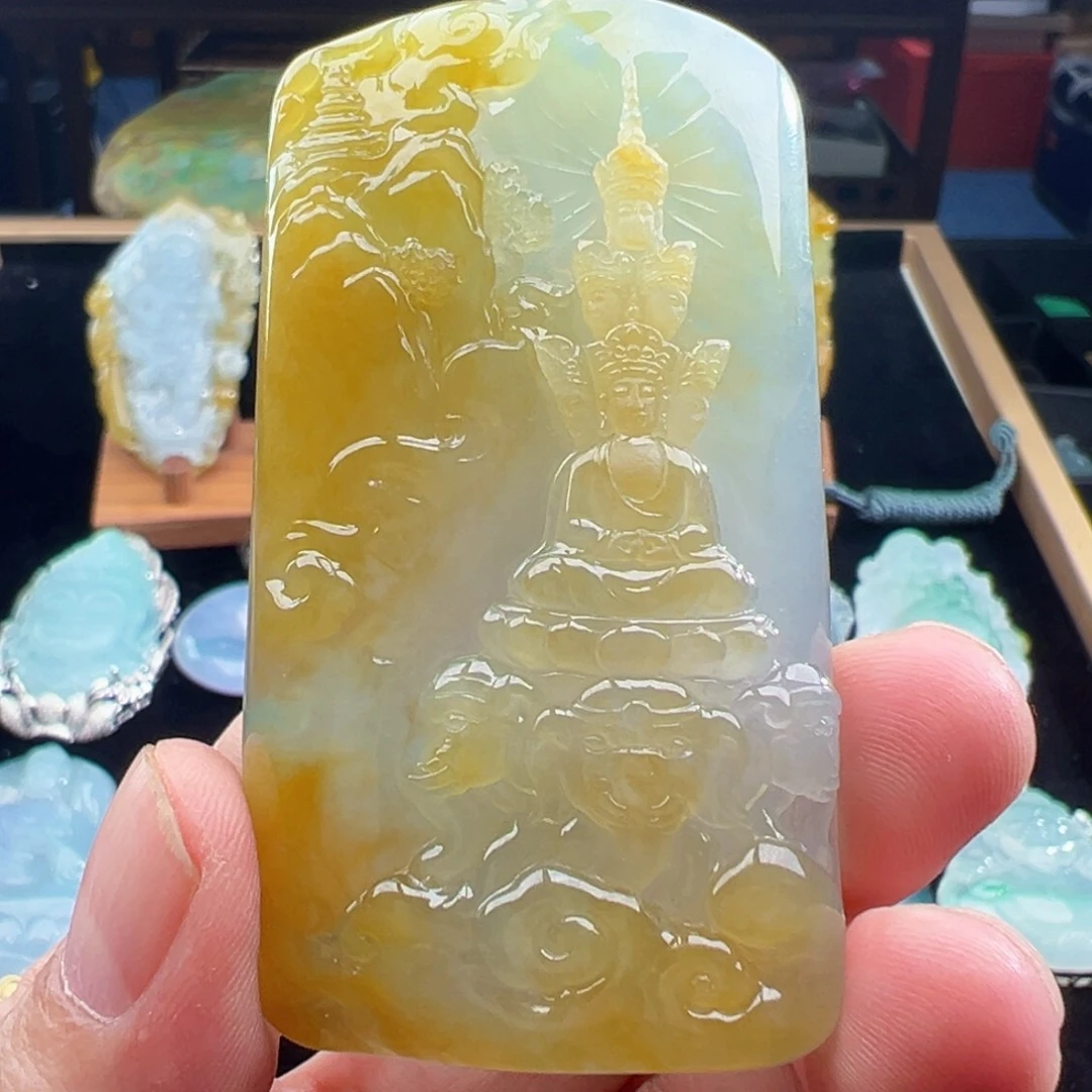 翡翠未镶嵌颈饰望**忆天然缅甸翡翠吊坠