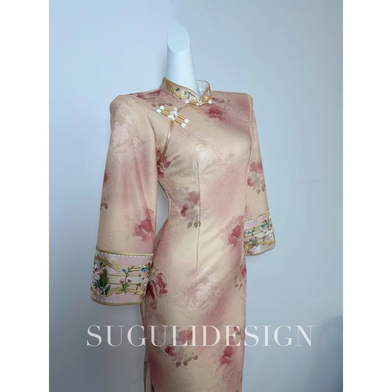 苏故里【霓裳】冬季新款修身显瘦气质女人味旗袍加绒加厚改良版优雅