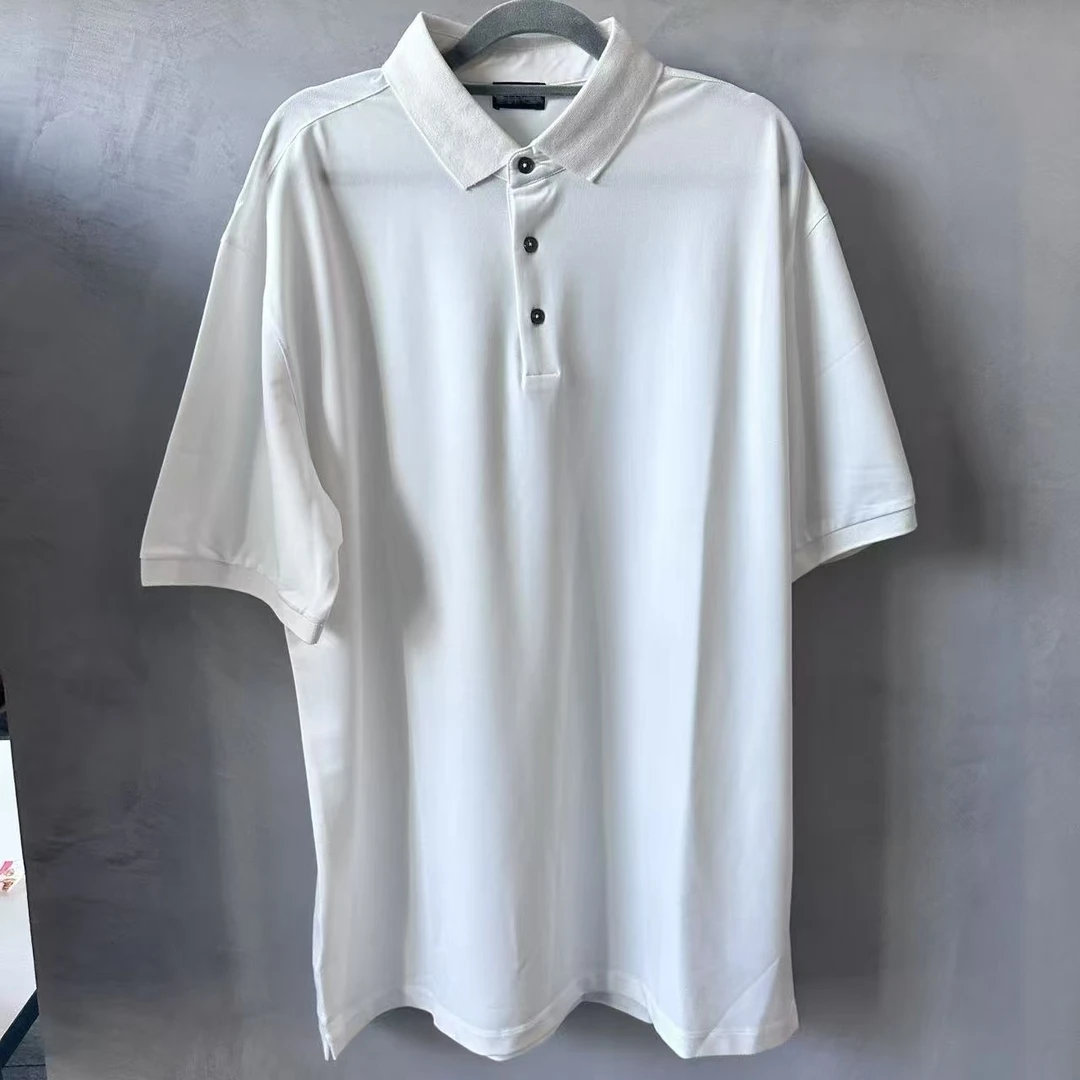 男士白色无标翻领POLO-A5