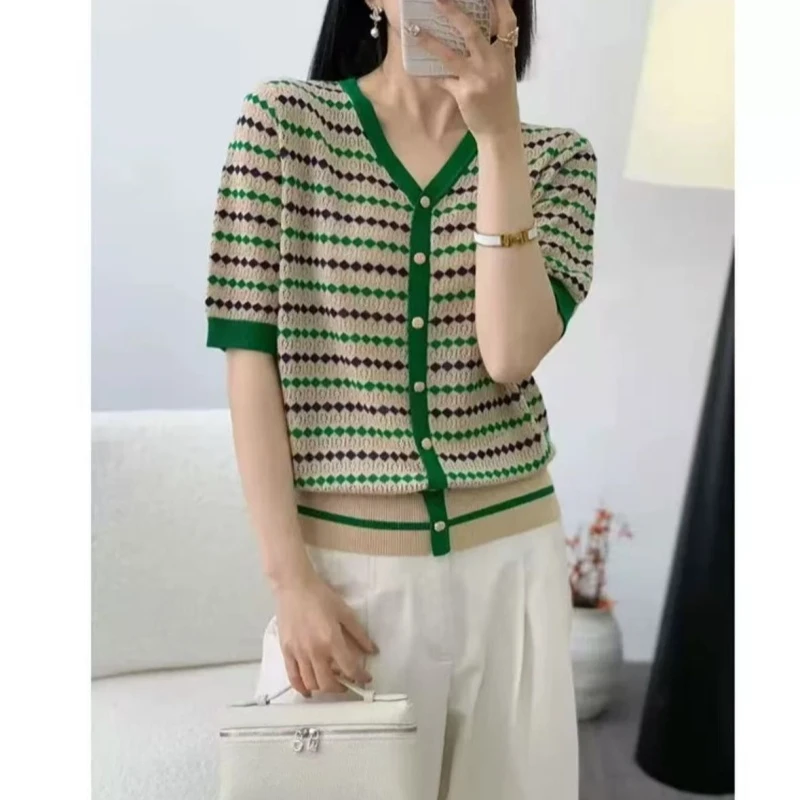 【张总定制】花田错&欧货V领小香风针织衫0668