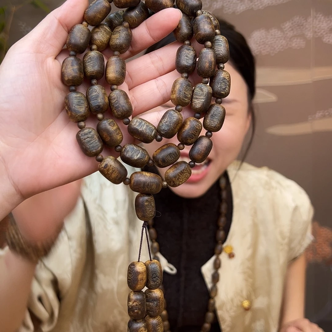 沉香手串海南白奇金丝红油天然留疤珠多样性发货一条50克➕