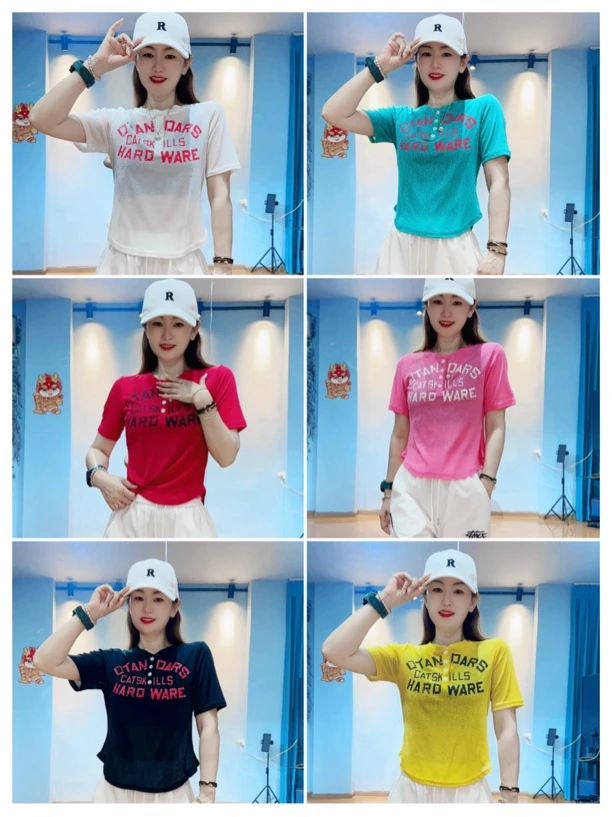 DD新品夏季竹节纤维微透修身T恤6815