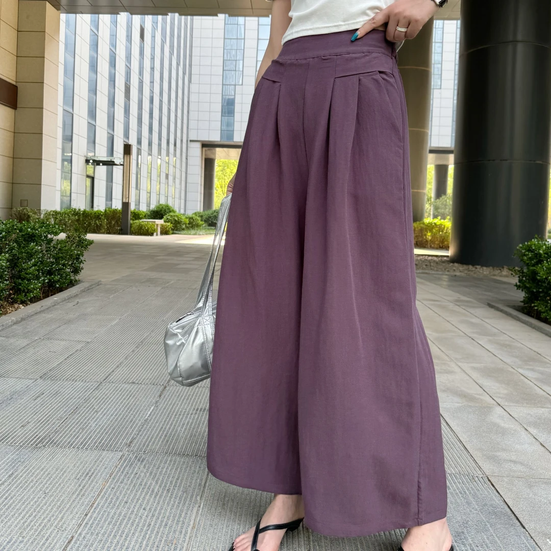 2809新款莱赛尔天丝舒适透气休闲阔腿裤