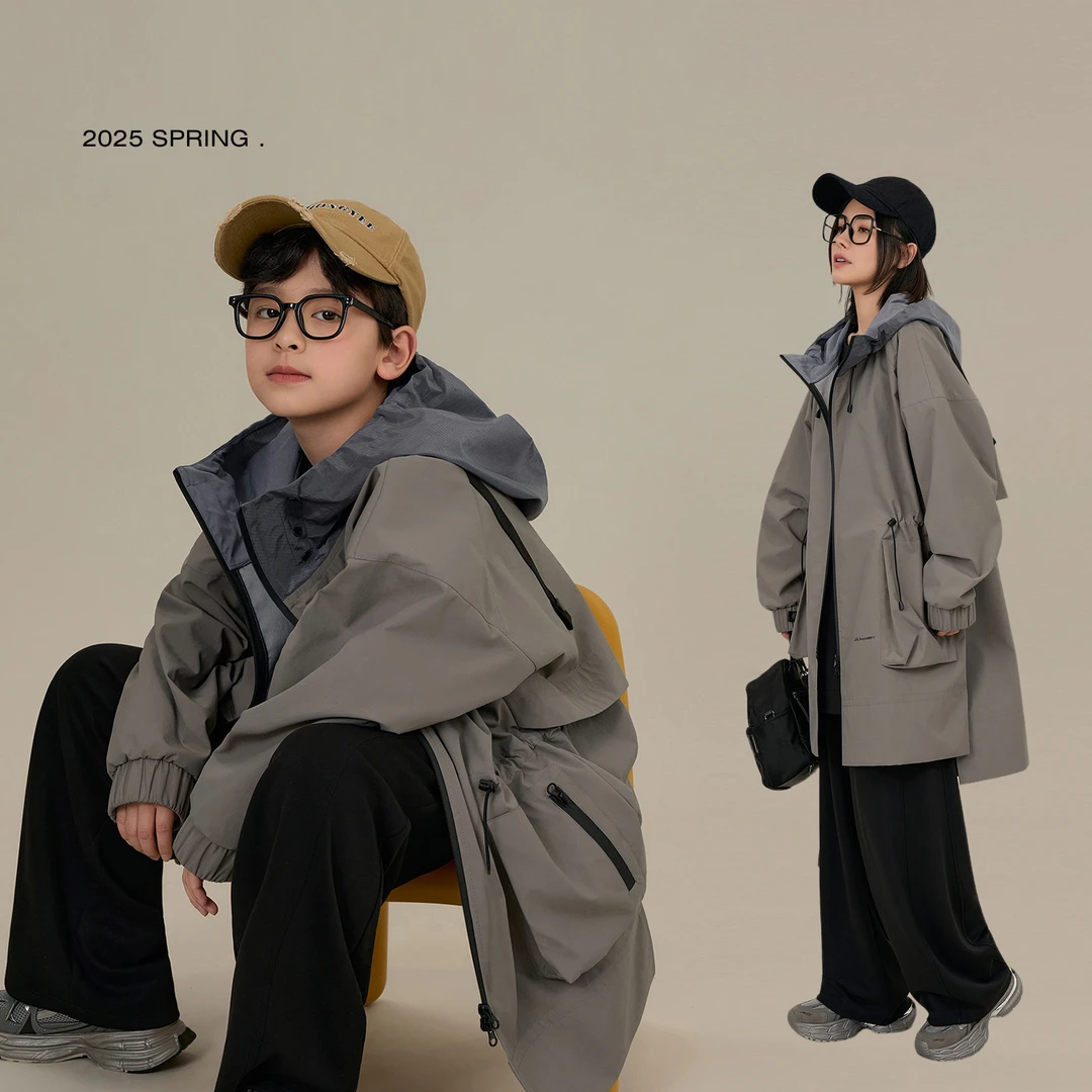 【硬壳】亲子重工长款风衣外套7623D