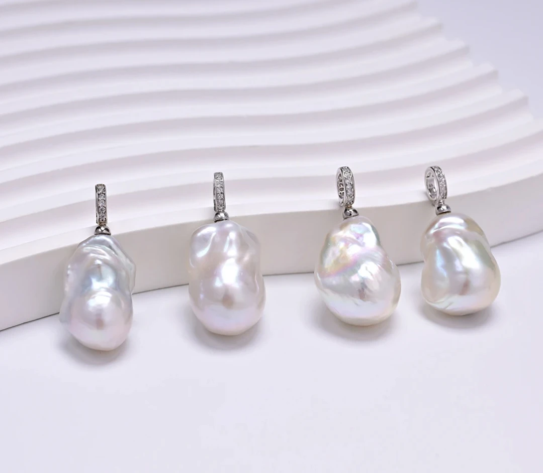 S925银天然珍珠巴洛克吊坠（送银链） 12-16mm X851（多样性发一）