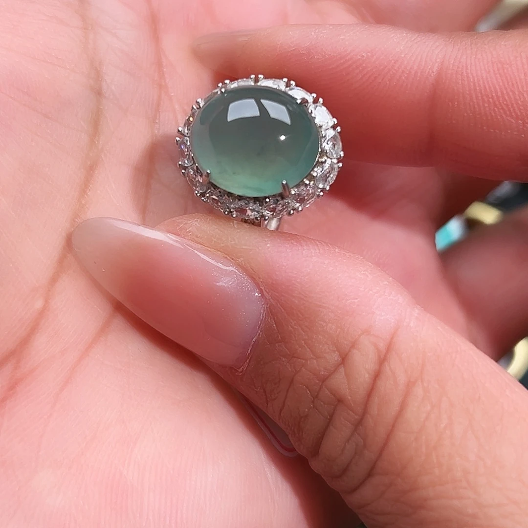 翡翠银S925镶嵌戒指