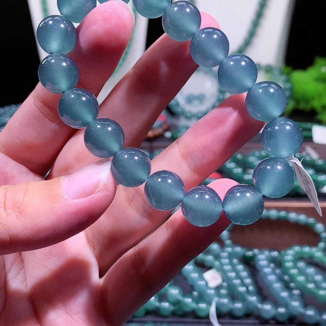 落***梦翡翠未镶嵌手链天然a货翡翠手串11.9