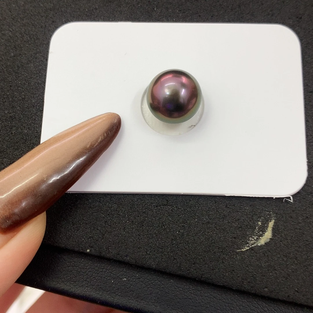 定制海水珍珠未镶嵌裸珠大溪地Ab面火龙果色10.3mm