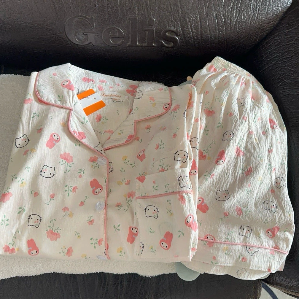 2025新款云朵棉睡衣女夏季短袖短裤套装甜美卡通少女家居服可外穿
