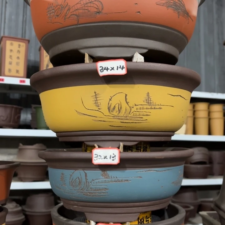 紫砂花盆100-4。