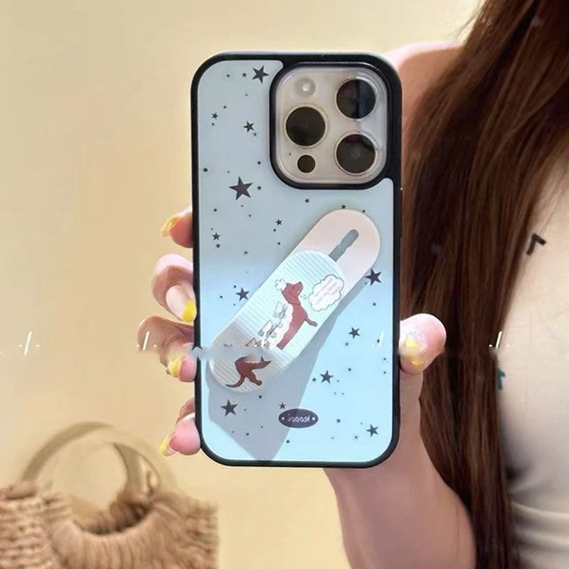 星星泼点懒人支架适用苹果16Promax手机壳15磨砂14黑框13女12防摔