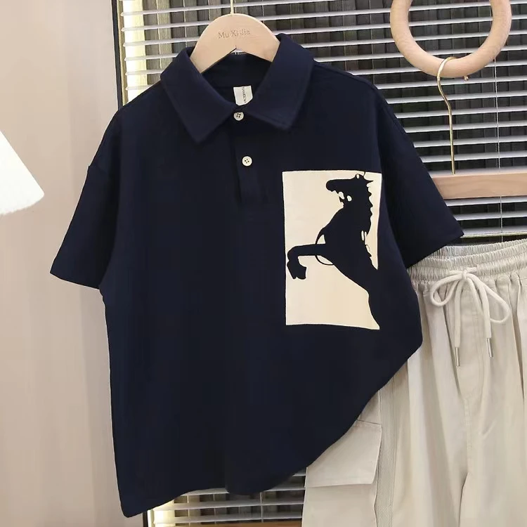 T2250 X072夏季POLO杉短袖、中裤休闲套装