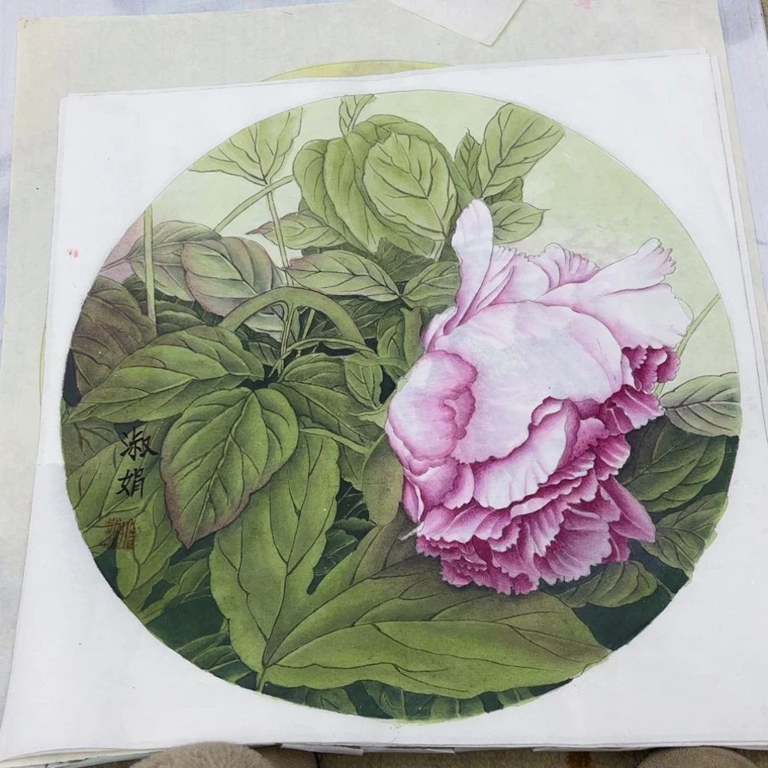 国画刘淑娟斗方童