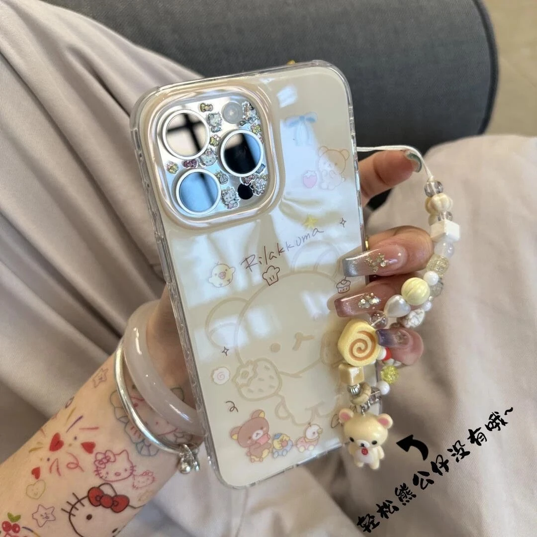 可爱布朗熊IMD适用苹果16Pro手机壳iPhone13保护套15新14防摔11