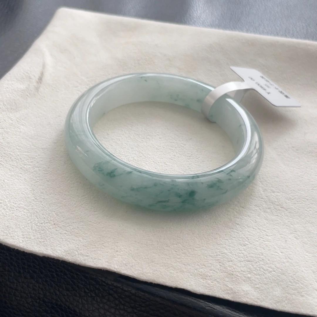 翡翠未镶嵌手镯纹55正圈