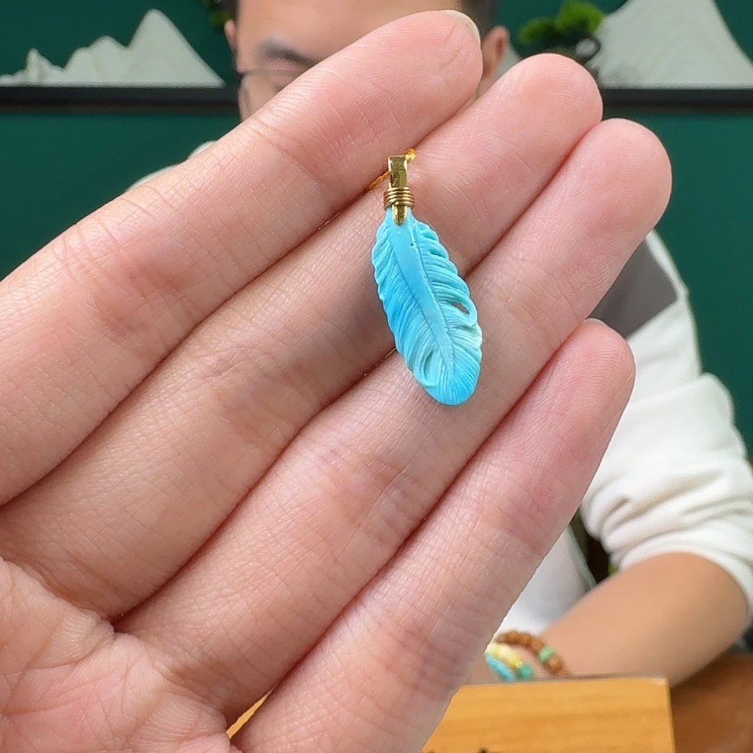绿松石18K金镶嵌珠宝奇石