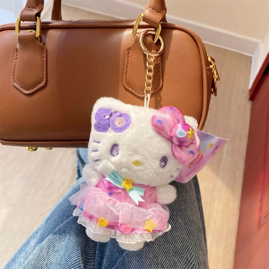 【宝藏库】智秀同款50周年光影粉紫kitty毛绒挂件