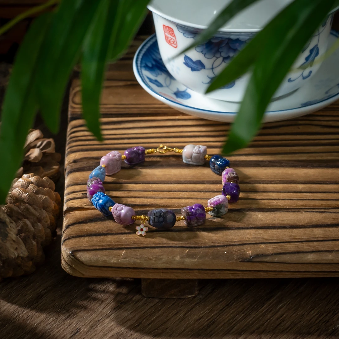 世间臻宝-多喜乐丨18K金艳果舒俱来貔貅阵手链/多样性发/P6958/0/