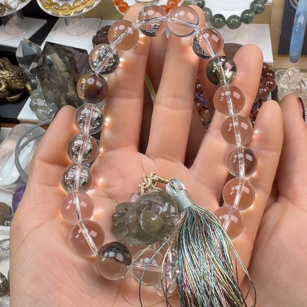 烟晶手链未镶嵌白水晶手持