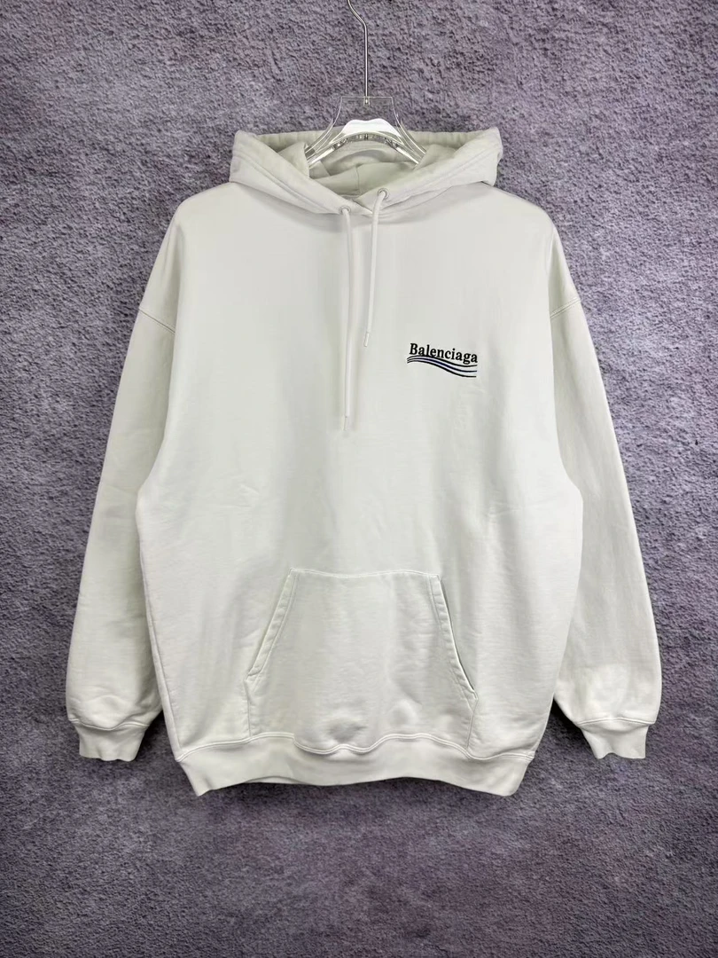 全新未使用 Balenciaga/巴黎世家 白色刺绣可乐帽衫/S码/R0113