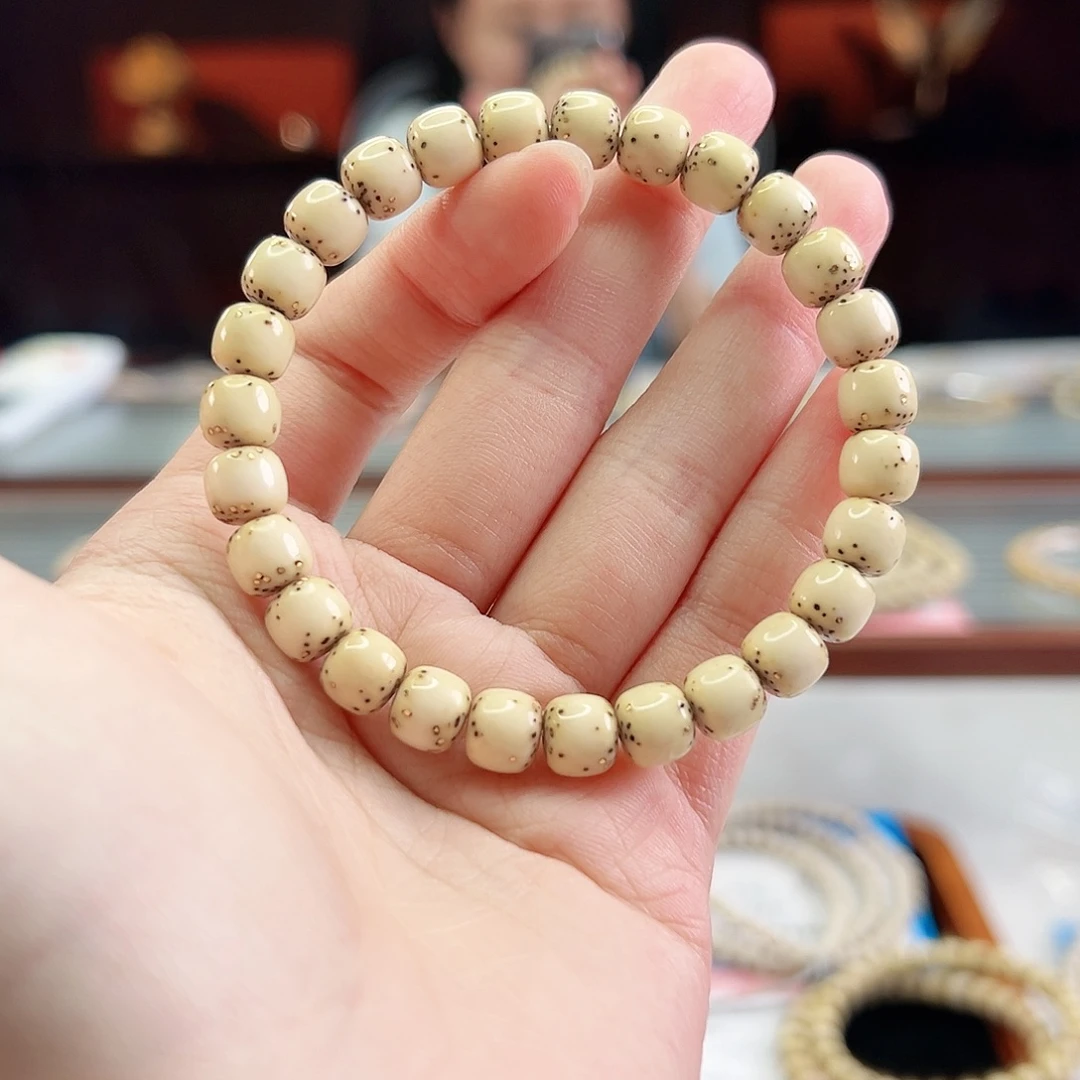 星月菩提手串Fqh8*7同枝骨瓷白 数星星