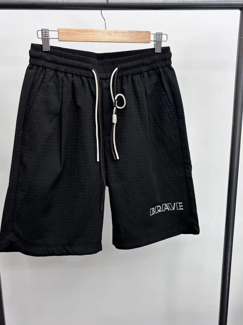618一线品牌男士夏季薄款五分裤舒适松紧腰黑色短裤男