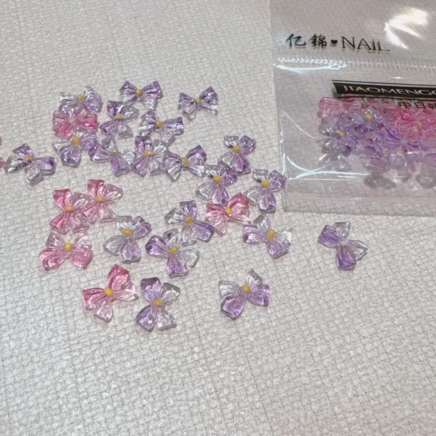 高透渐变蝴蝶结混色一包20颗冰透彩色