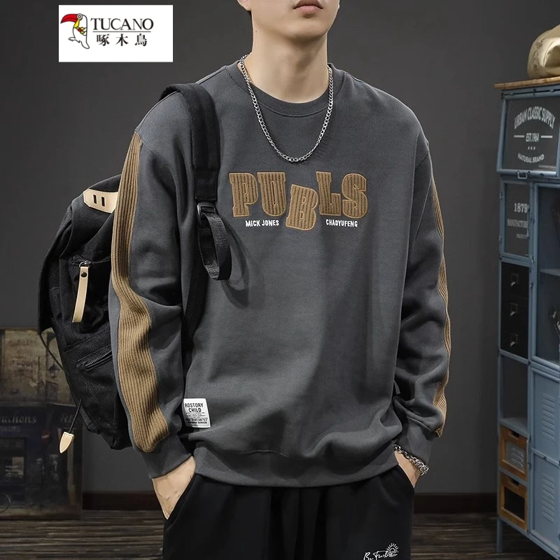 TUCANO/啄木鳥秋季新款卫衣美式圆领潮牌长袖上衣痞帅休闲外套