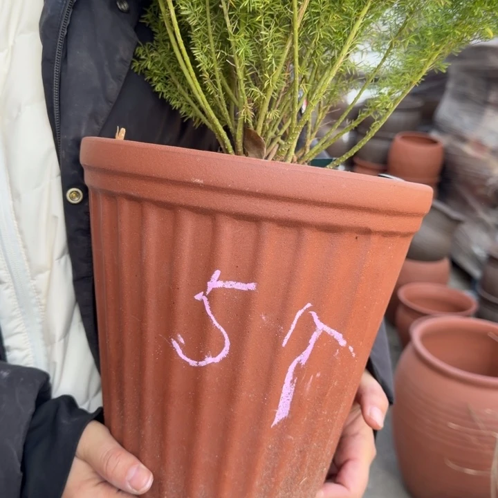紫砂花盆口24高23宜兴紫砂