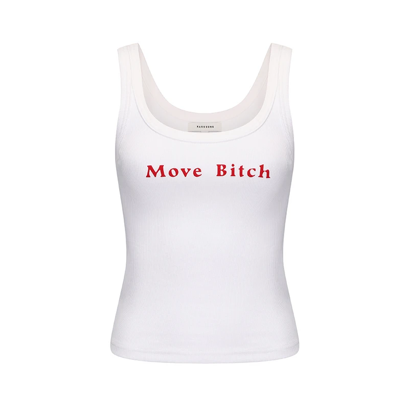 河岸家买手店MARKGONG修身显瘦撞色字母bite me背心内搭25秋