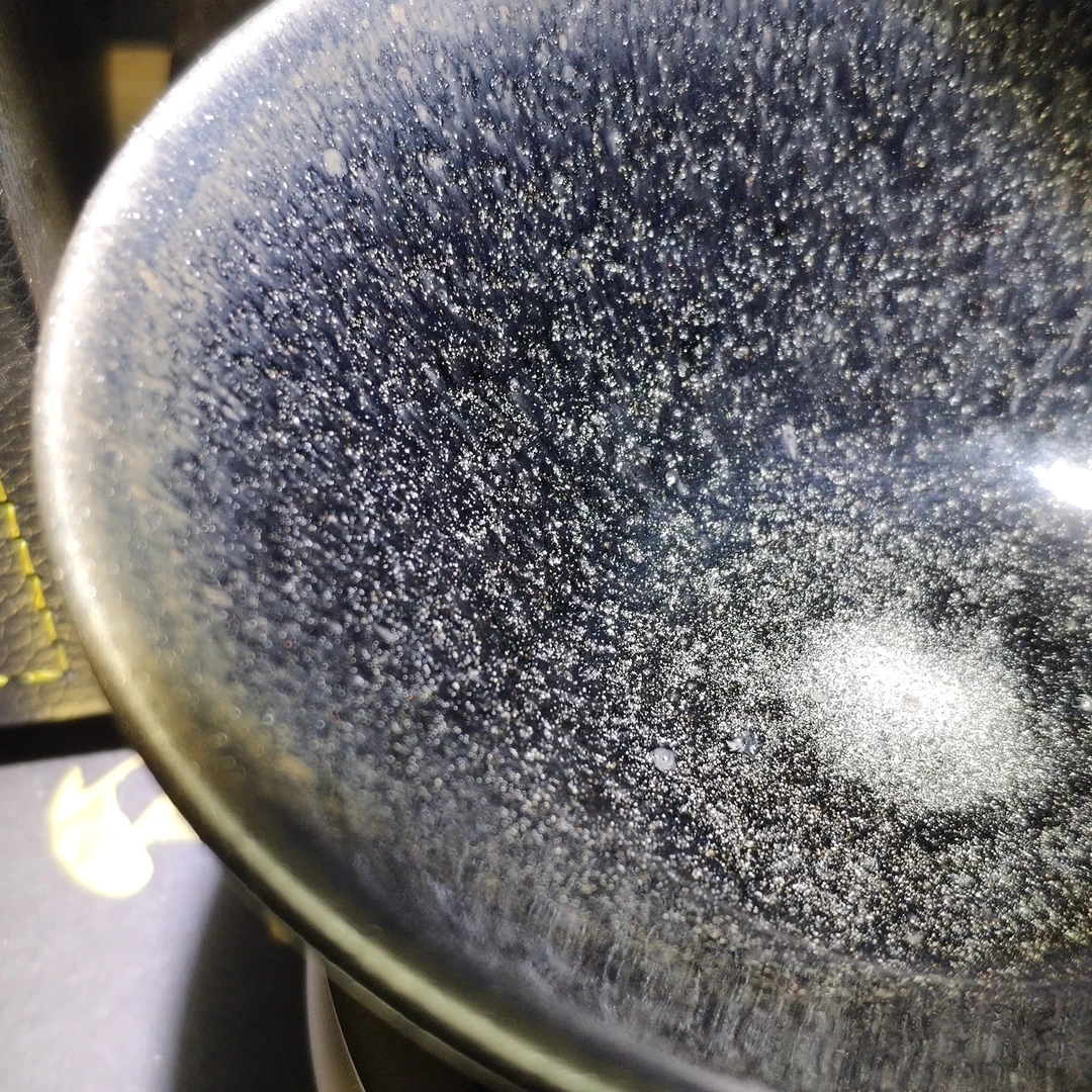 国陶周运隆龙窑柴烧蓝毫二档乌金撇口建盏摆件礼茶器非遗传承人